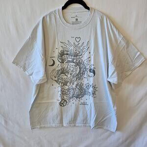 Alpha Collective Dragon Graphic Short Sleeve Tee Darker White Shade XL